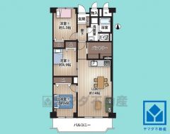 3SLDK、専有面積73.08平米、バルコニー面積9.18平米、11階建て10階部分。耐震性・耐火性の高いSRC造です。